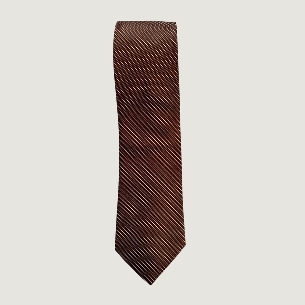 100% Silk Men's Paul Fredrick Brown Dot / Graph Tie